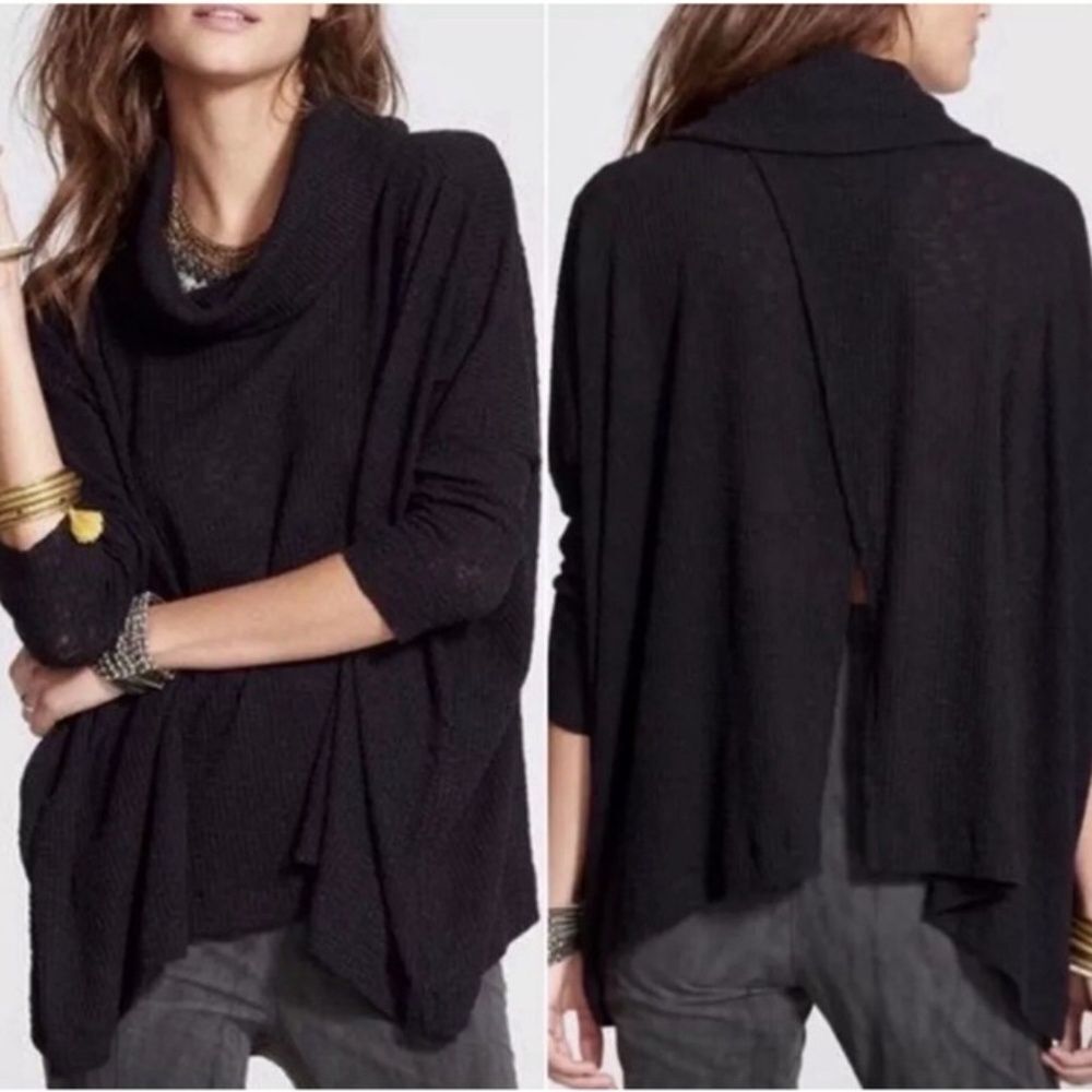Free People Beach Split Back Pullover Sweater Medium World Traveler Indie Sleaze